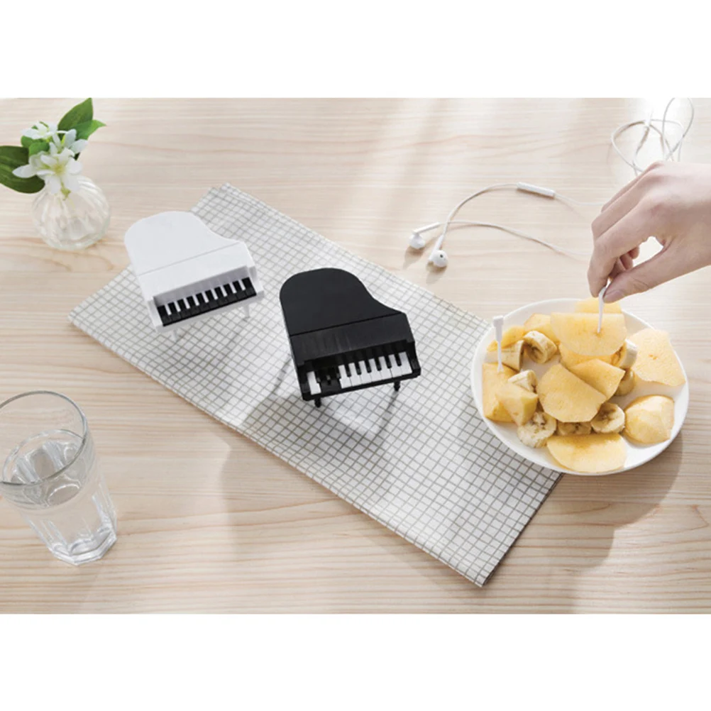 

2 set 2 Sets Plastic Cake Forks Piano Design Food Picks For Kids Party Decorations Dessert Banquet Utensils Black
