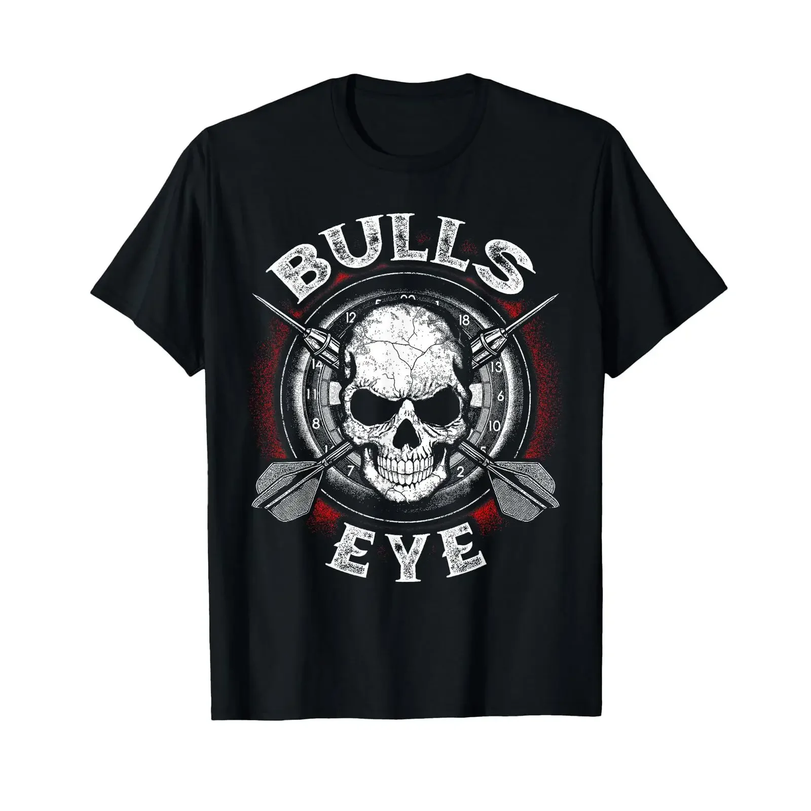 Darts T Shirt Dart 180 Bullseye Skull  vintage Washed fashion graphic Breathable streetwear Stretched designer clothes