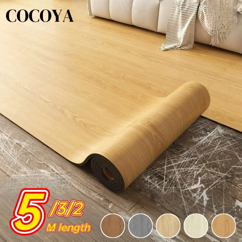 

Напольные обои из искусственного дерева для спальни, утолщенные обои с кожурой и наклейкой, напольная наклейка, водонепроницаемые обои, домашний декор