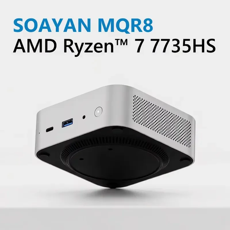 BOLRZO New Ryzen 7 7735HS Mini PC Windows 11 Pro 8-Core PCIe SSD Dual DDR5 Memory 3-Year Warranty, Commercial Use