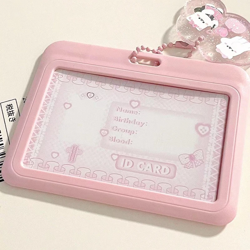 Transparent Acrylic Card Set Keychain Chasing Star 3 inch Small Card Bus Card Photocard Holder Keyring