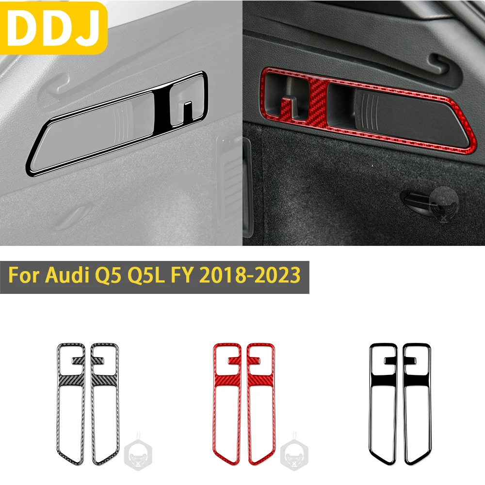 

For Audi Q5 Q5L FY 2018 2019 2020 2021 2022 2023 Accessories Carbon Fiber Interior Auto Trunk Hook Panel Cuphold Trim Sticker