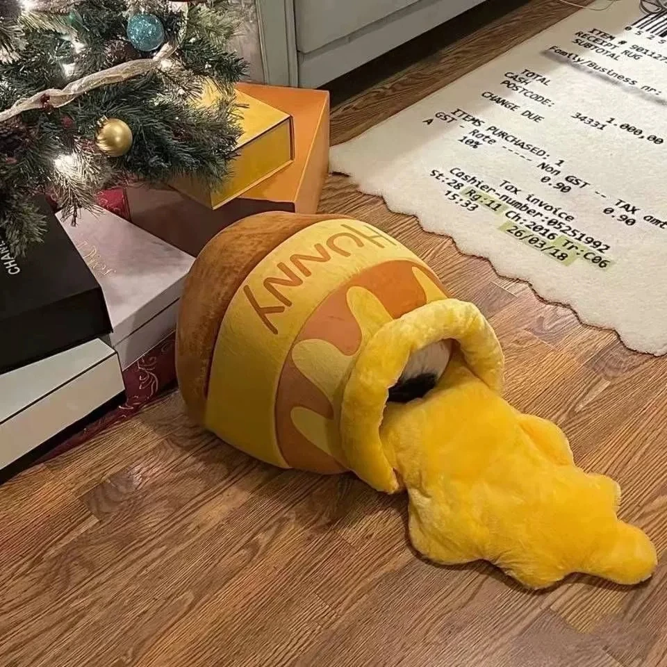 سرير قطط دافئ ومريح بيت عش الحيوانات الأليفة سرير للقطط وسادة ناعمة قابلة للإزالة نونسليب أسفل الكرتون قابل للغسل منزل وعاء العسل كهف #6