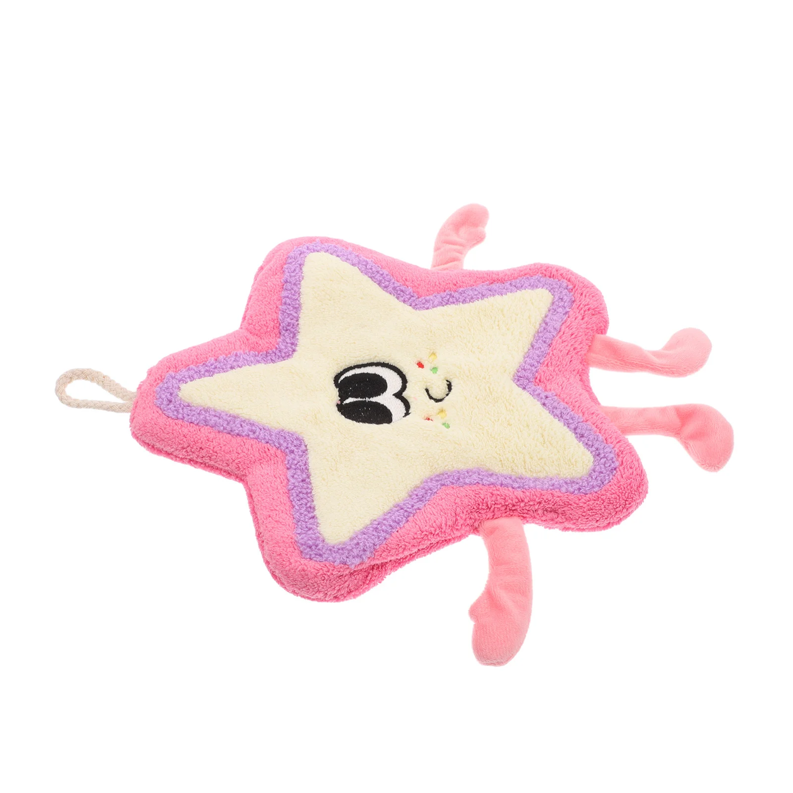 

Cartoon Star Shaped Absorbent Hand Towels Hanging Loop Dry Cute Towels for Kitchen Bathroom Bedroom