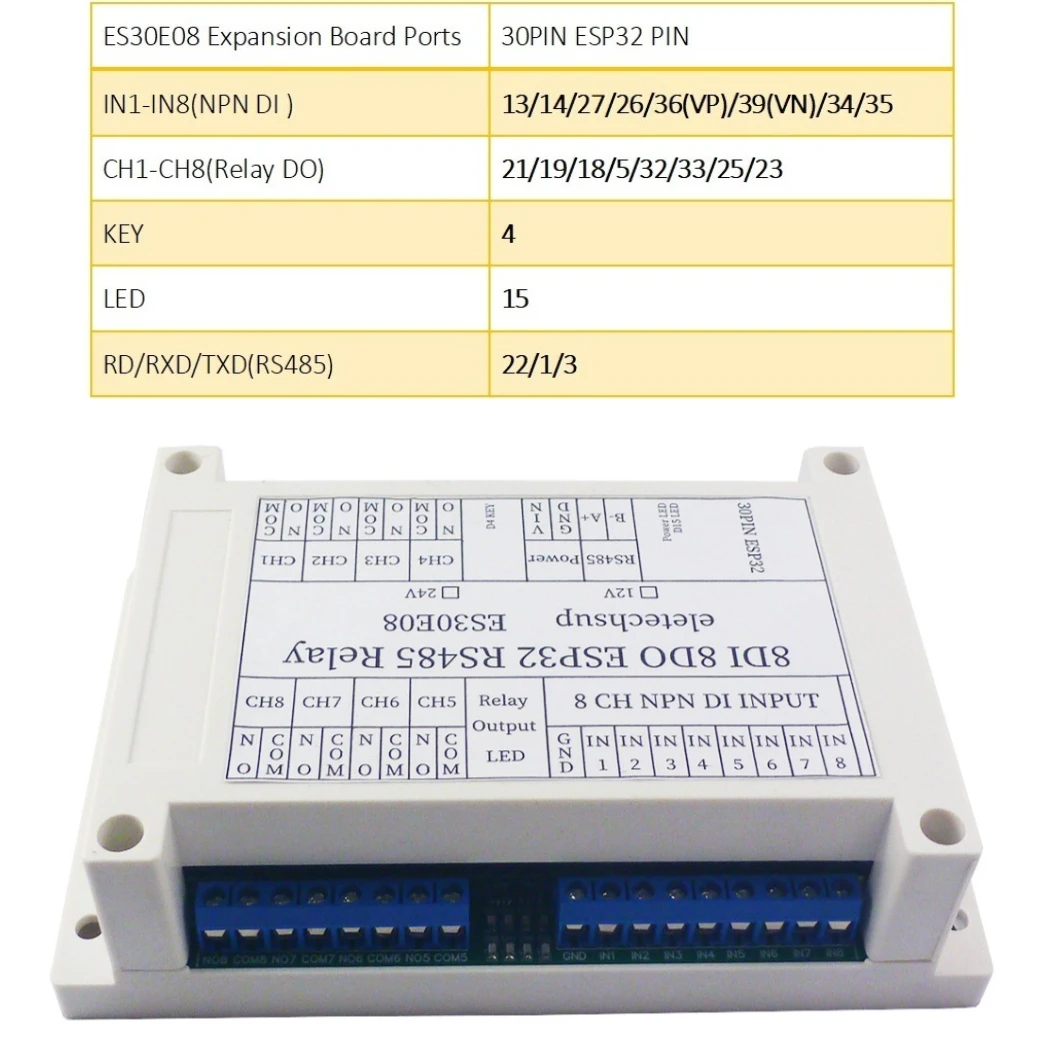 

ESP32 RS485 Wifi Programmable Relay Module 2.4G Wireless Control Smart Switch Expansion Board For Diy Mqtt Http TCP IP IOT
