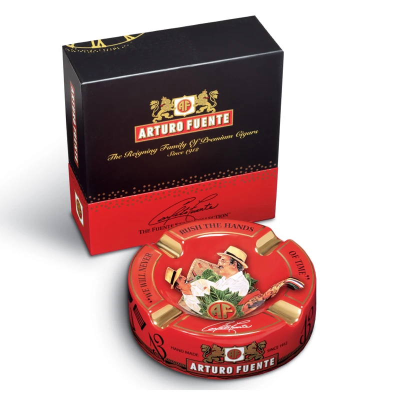 

Round Ceramic Cigar Ashtray - 4 Cigar Slots & Deep Bowl, Leakproof Smoking Accessories for Home/Office/Gifts