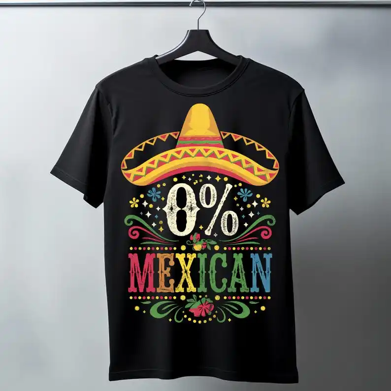 Cinco de Mayo 0% Mexican Funny graphic t shirts men women shirt summer cotton tee casual style fashion shirt short sleeve design