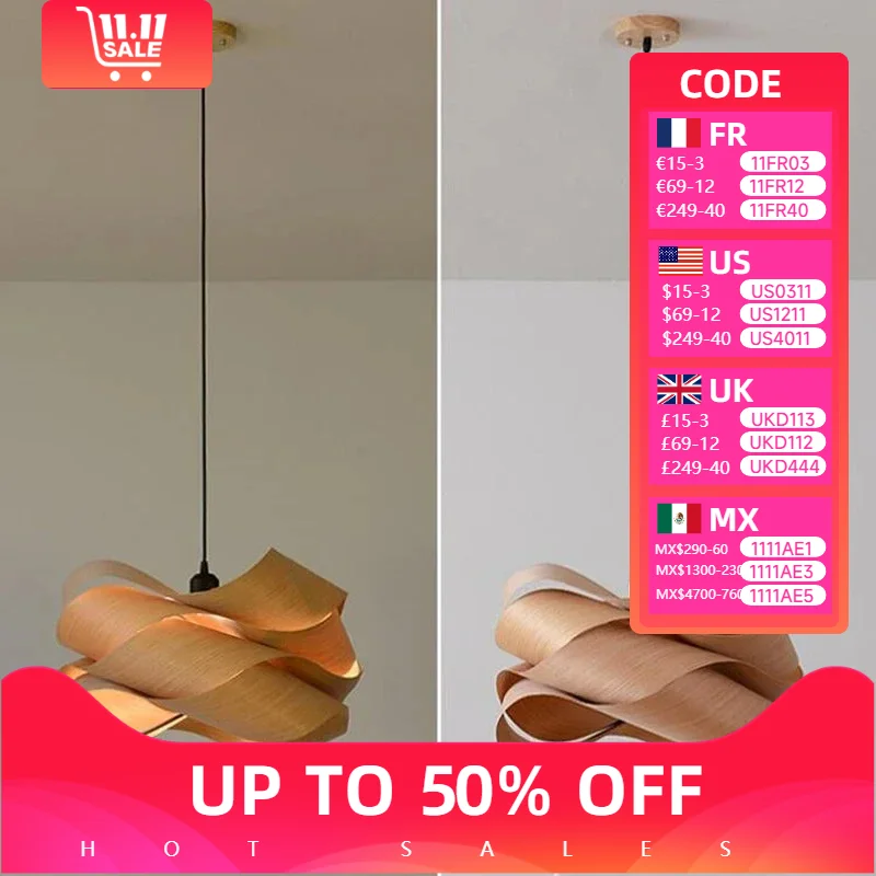 Chinese Style Vintage Wood Chandeliers Bedroom Living Dining Table Decor Pendant Led Lights Bamboo Lamps for Room Home-appliance