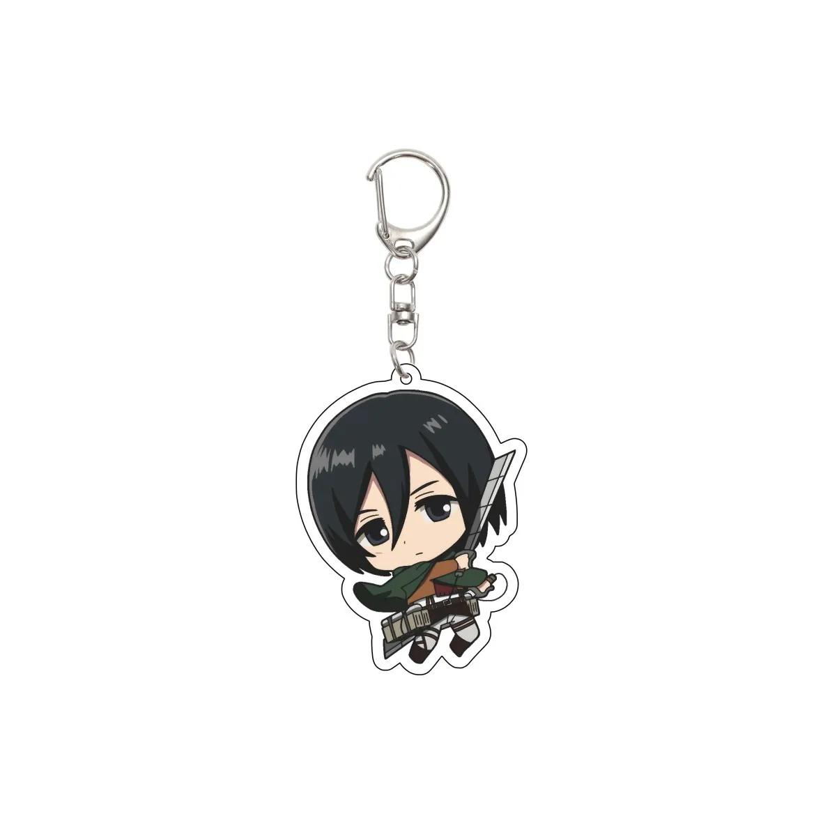 55MM Anime Attack on Titan Schlüsselanhänger Eren Jaeger Mikasa Ackerman Armin Arlert Hange Zoe Schlüsselanhänger Weihnachtsgeschenke