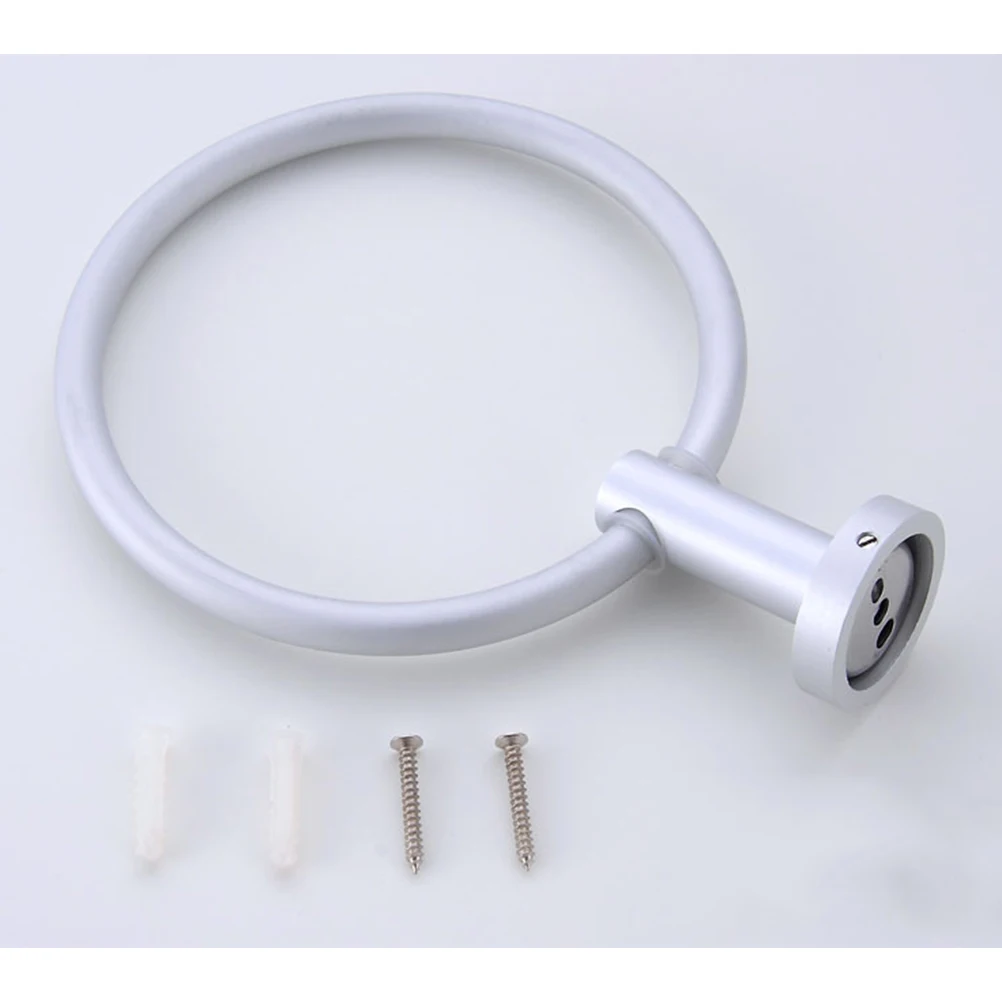

Aluminum Towel Holder Wall Mount Hanger Space Bathroom Accessory Rack Towel Holder Durable Easy Install Fits Decor
