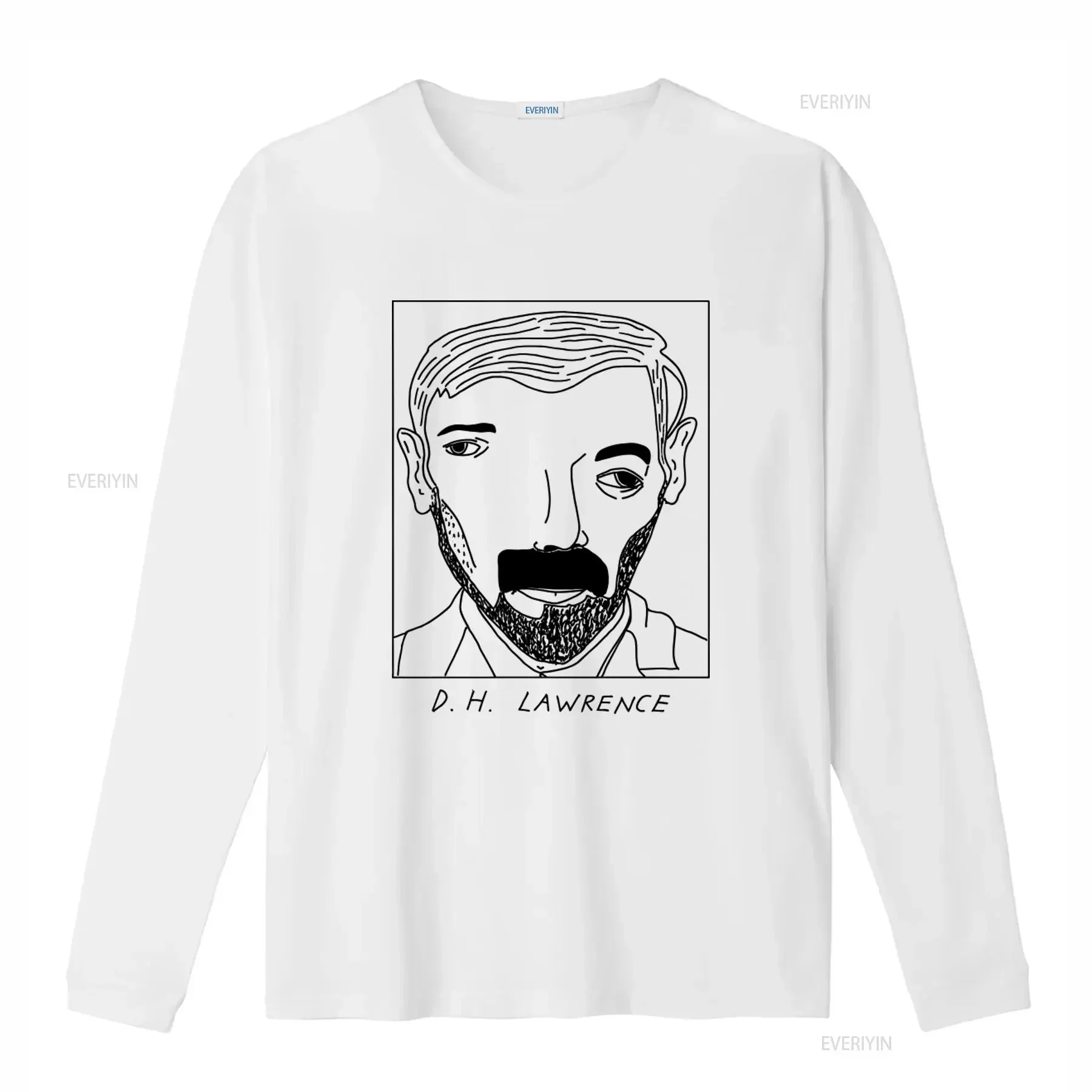 Badly Drawn Authors D H Lawrence T Shirt with Free Worldwide Delivery vintage Washed Stretched Casual graphic Slightly fashion