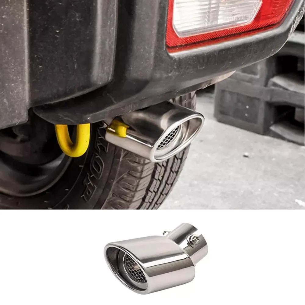 bright-silver-steel-muffler-exhaust-tip-for-suzuki-jimny-2-4door-19-round-mouth