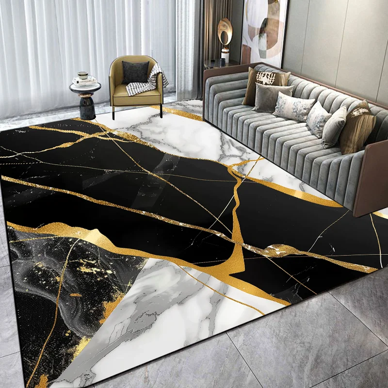 Marble Luxury Carpets for Living Room Modern Home Floor Mat Hall Sofa Area Abstract Rugs Bedroom Cloakroom Large Foot Mats