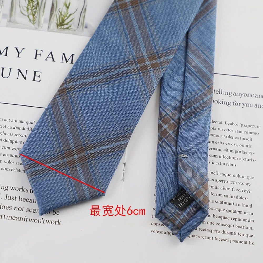 ربطة عنق على طراز الكلية مقاس 6 سم على الطراز الياباني ربطة عنق مربعة Jk موحدة من القطن برقبة يد للطلاب