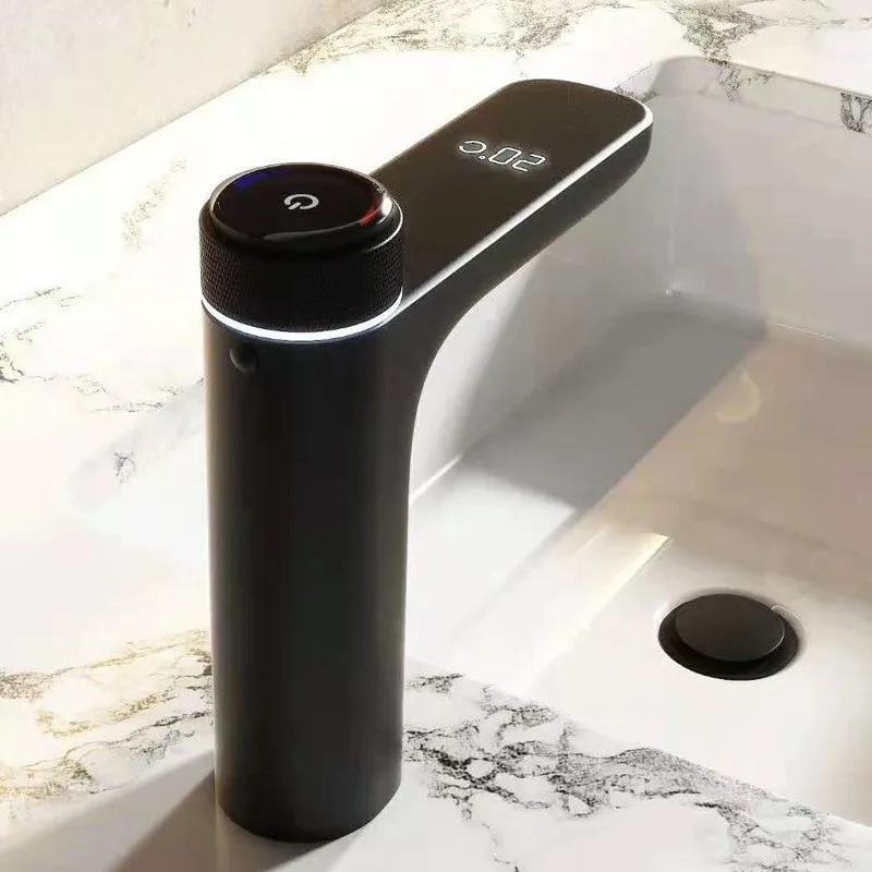 Imagem -02 - Torneira Digital Termostática Led para Banheiro Misturador Quente e Frio Sensor de Temperatura Misturador para Bacia Pia de Cozinha Luxo