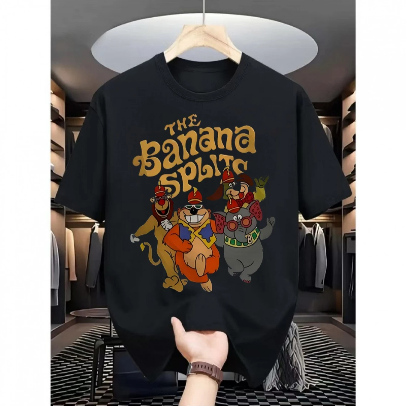 

"The Banana Splits" Cartoon Printed T-Shirt 100% Cotton O-Neck Short Sleeve Summer Casual Mens T-shirt Streetwear