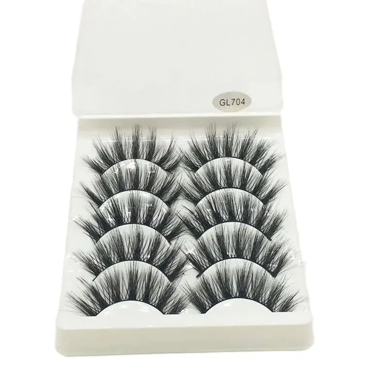 5 pairs  Eyelashes Natural Long Makeup Fluffy Mink Lashes False Eyelashes Fluffy Volume Eyelashes Fake Eyelash Extension Make Up