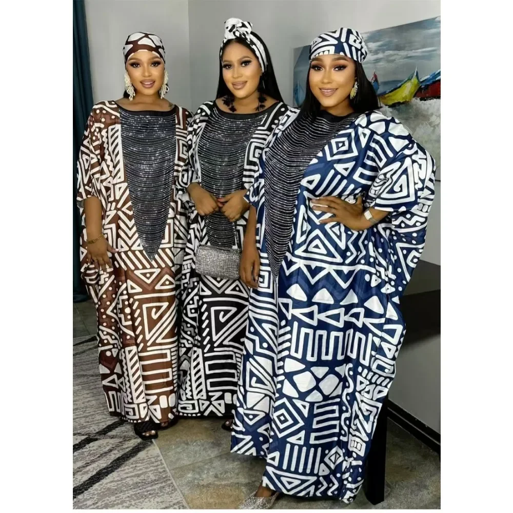 XIZOU 2024 Women Dubai Luxury African Muslim Fashion Dress Caftan Evening Party Dresses Boubou Robe African Dresses Women