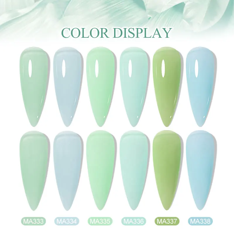 يجتمع عبر 6/8 قطعة هلام مسمار البولندية بسيطة الطازجة الأخضر معكرون أورورا هلام مسمار الفن ورنيش مانيكير مانيكير مستلزمات الأظافر #6