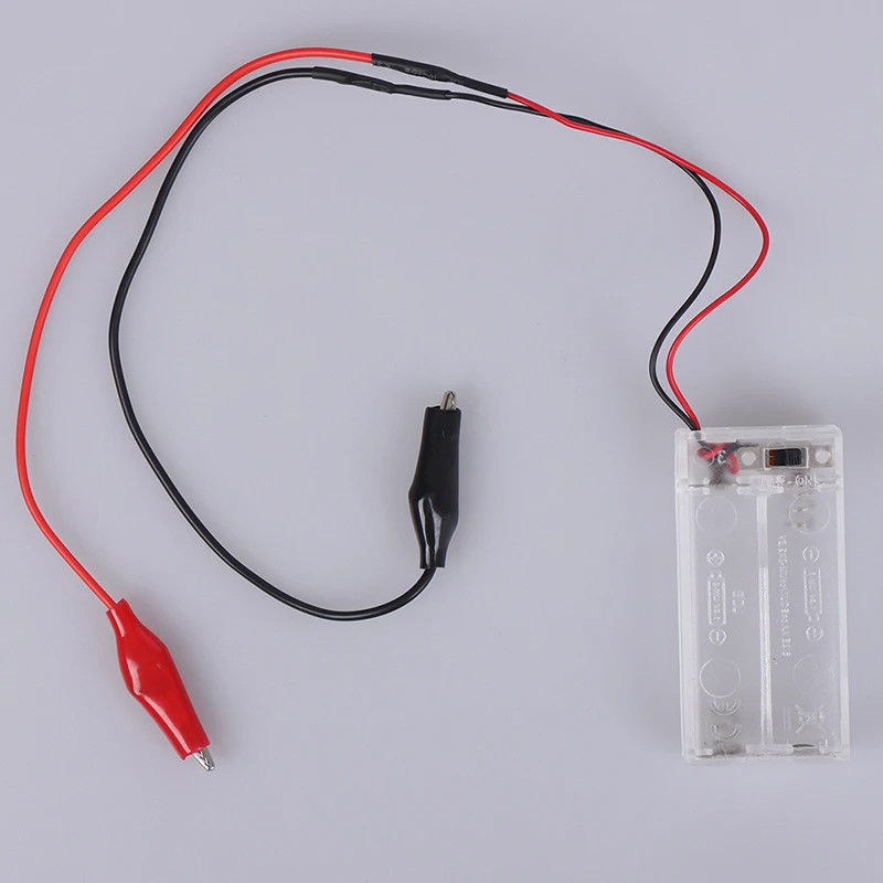 AA Batteries with Alligator Clips Transparent Power Battery Holder Switch