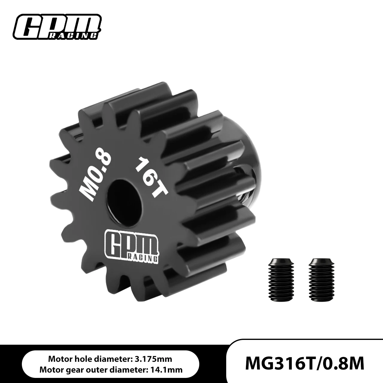 GPM 40Cr stalen motortandwiel 15T-30T (32P / M0,8 / 3,175 mm) rondsel