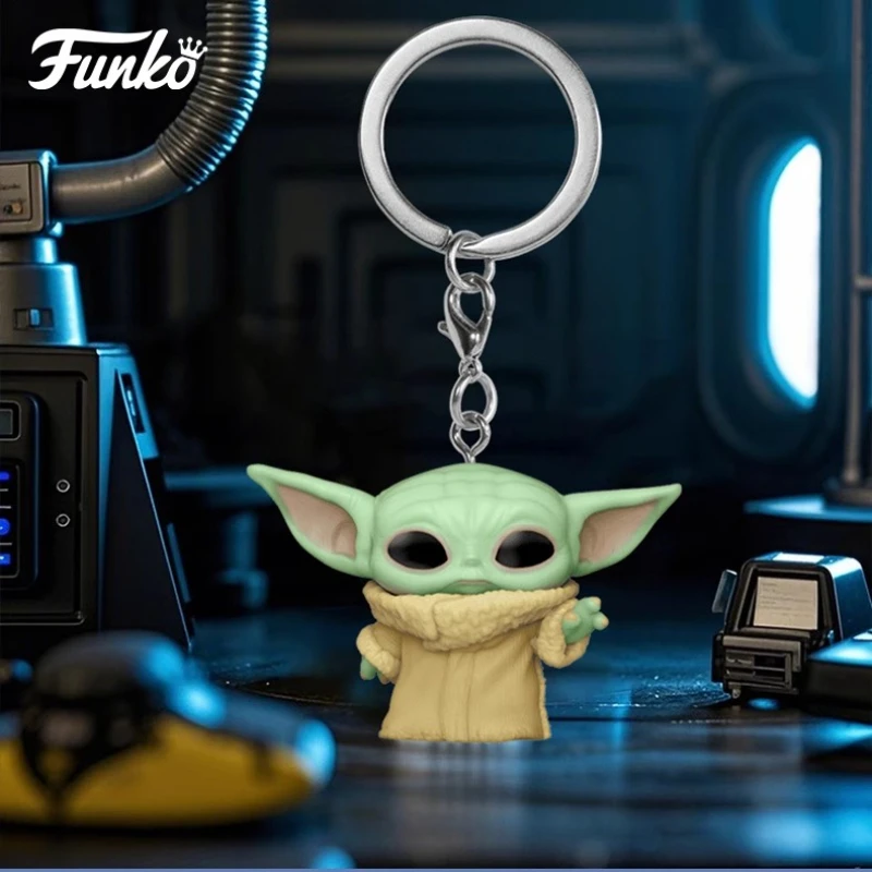 Genuine Edition FUNKO POP Star Wars The Mandalorian Keychain Anime Action Desktop Decoration Ornament ToysCollectible Model