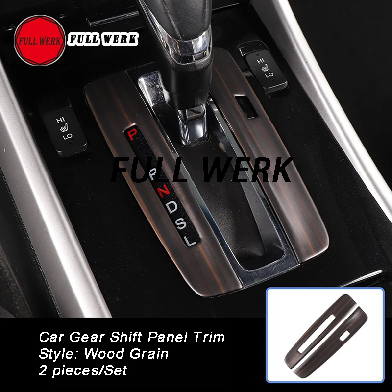 2pcs/Set ABS Car Gear Shift Panel Trim Decoration Sticker Cover for 9 Gen Honda Accord 13 14 15 16 17 Interior Accessory