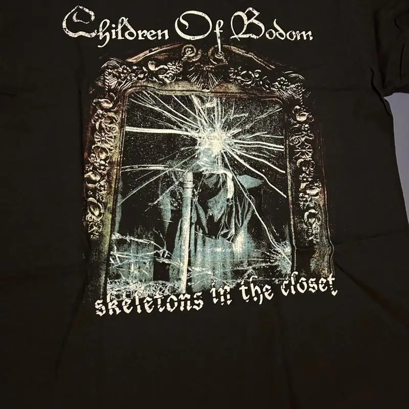 VTG Children of Bodom Band Skeletons In The Closet Cotton Black T Shirt IN071