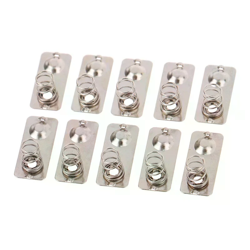 20Pcs/ 21x9mm - + Replacement Metal Batteries Spring Contact Plate Silver Unidirectional Slot For AAA Battery Case