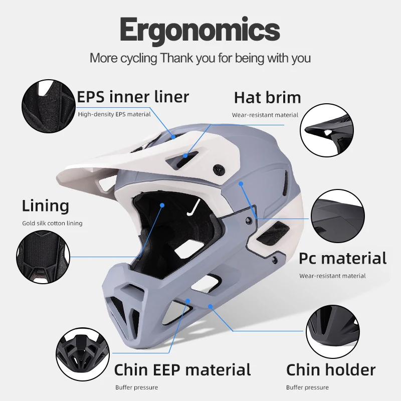 

Eastinear high-quality off-road bicycle full helmet thickened sponge integrated molding outdoor men and women MTB bicycle helmet