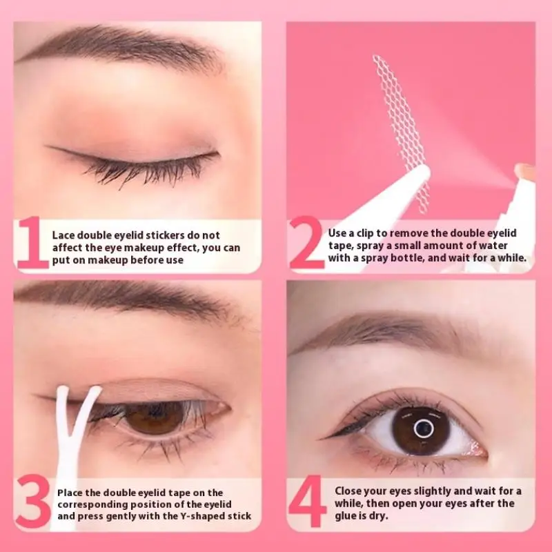 10 Sheets Invisible Eyelid Sticker Lace Eye Lift Strips Double Eyelid Tape Adhesive Stickers Eye Tape Tools