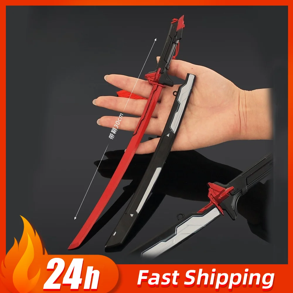 

30cm Valorant Game Peripheral EX.O Edge Katana Samurai Sword Melee Weapon Modeal Cosplay Prop All Metal Model Cratfs Boys Gifts