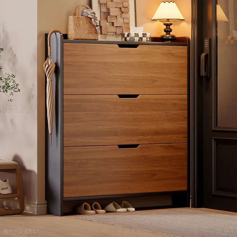 

Designer Storage Shoe Cabinet Organizer Living Room Display Wooden Mobile Slippers Shoe Shelf Modern Muebles Hotel Furniture