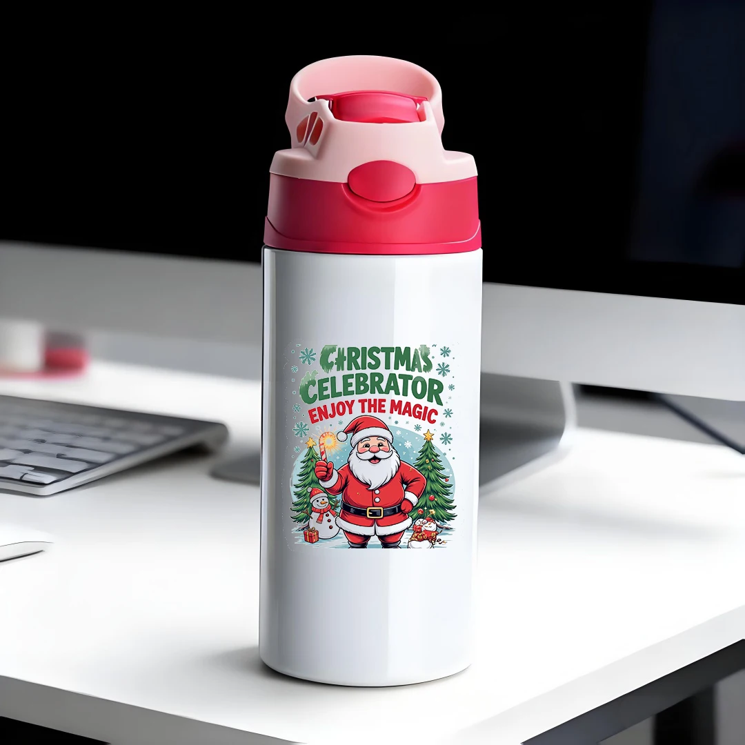 

304 Stainless Steel Insulated Cup Cartoon Santa Claus Straw Cup Childrens Insulated Cup Christmas Gift Set Warm Companionship