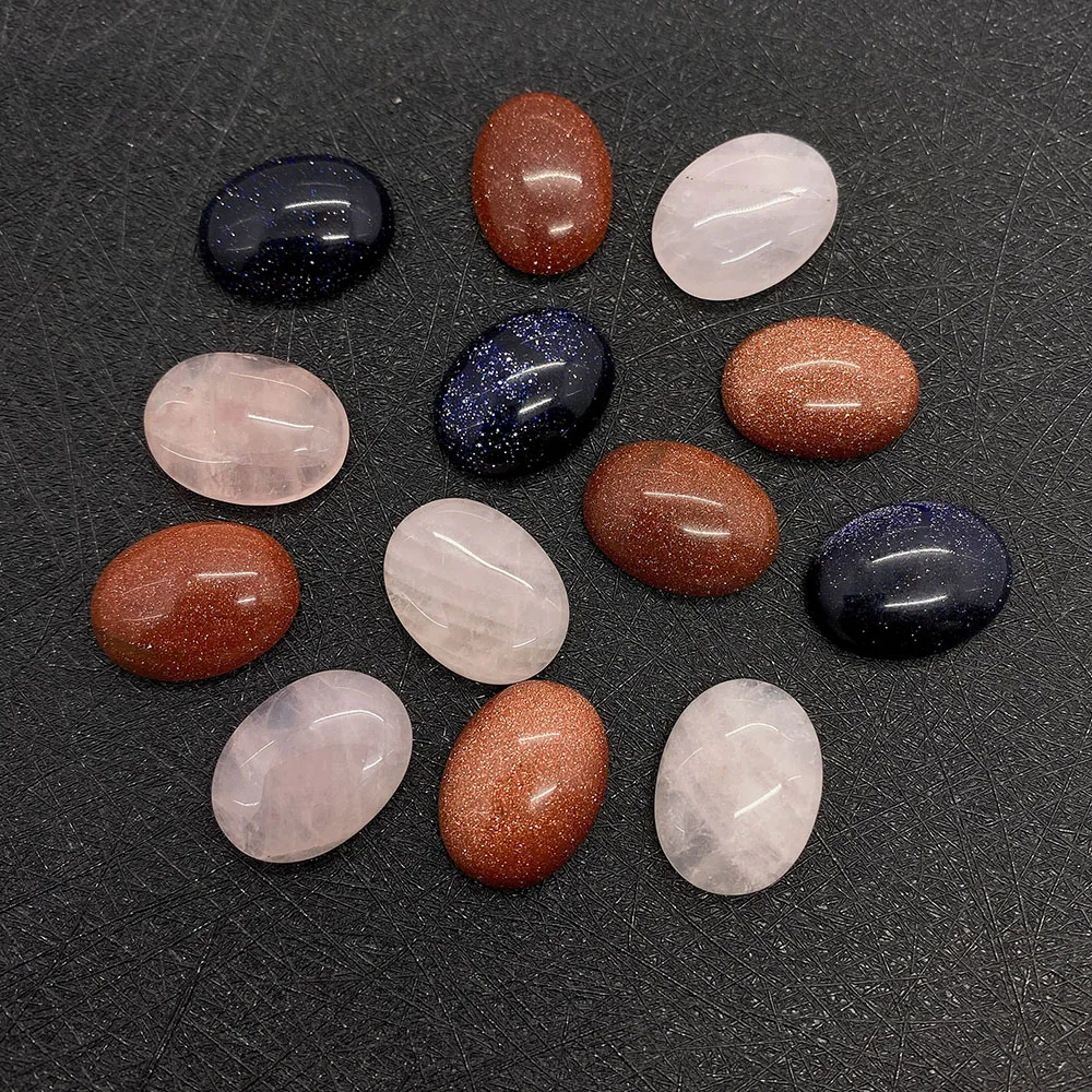 5pcs Natural Stone Sandstone Blue Sandstone Oval Small Ring Face Spirituality Ladies Jewelry Charm Men Jewelry MakingDIY Jewelry