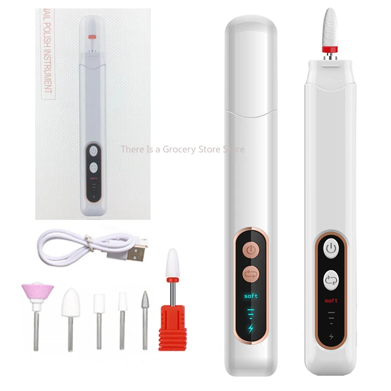 Kit Profesional de Manicura y Pedicura, Set de Lima Eléctrica Inalámbrica para Uñas, Máquina de Taladro para Uñas, Herramienta para el Cuidado de Manos y Pies, para Pulir, Recortar y Lijar