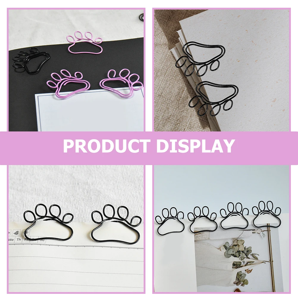 

50pcs Cat Claw Paper Clips Cute Metal Clips Office Supplies Decorative File Fixing Mini Paperclips Stationery