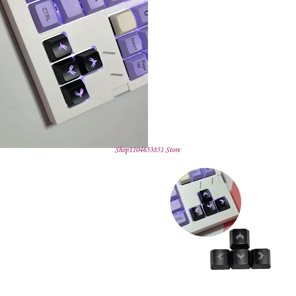 ABS Backlit Keycap Set WASD Directions Personalizing Mechanical Keyboards Keycaps Backlit Keycap Shine-Through