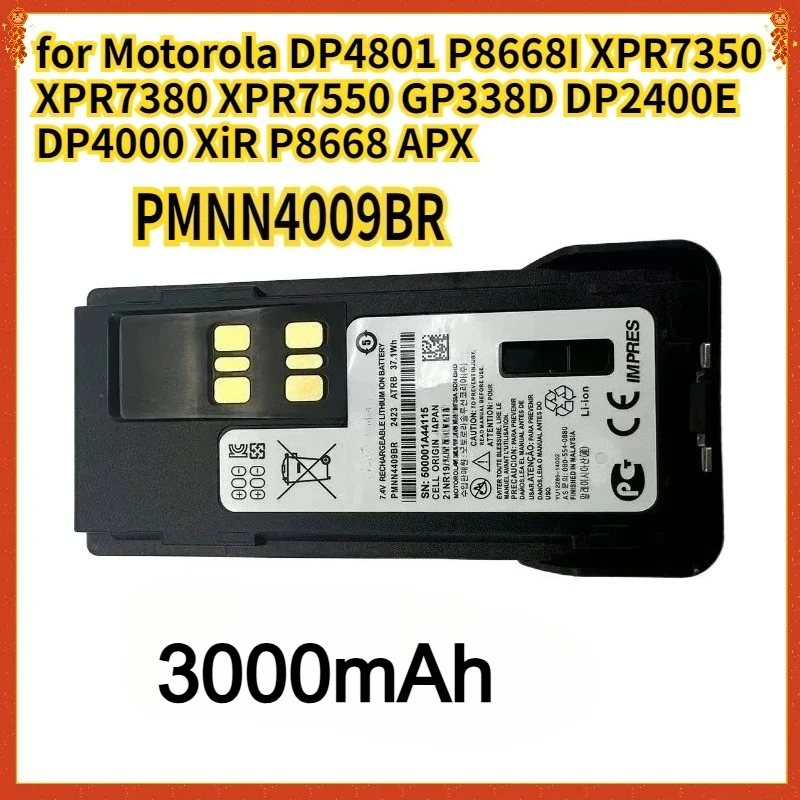 

3000mAh PMNN4009BR Battery for Motorola DP4801 P8668I XPR7350 XPR7380 XPR7550 GP338D DP2400E DP4000 XiR P8668 APX Two Way Radios