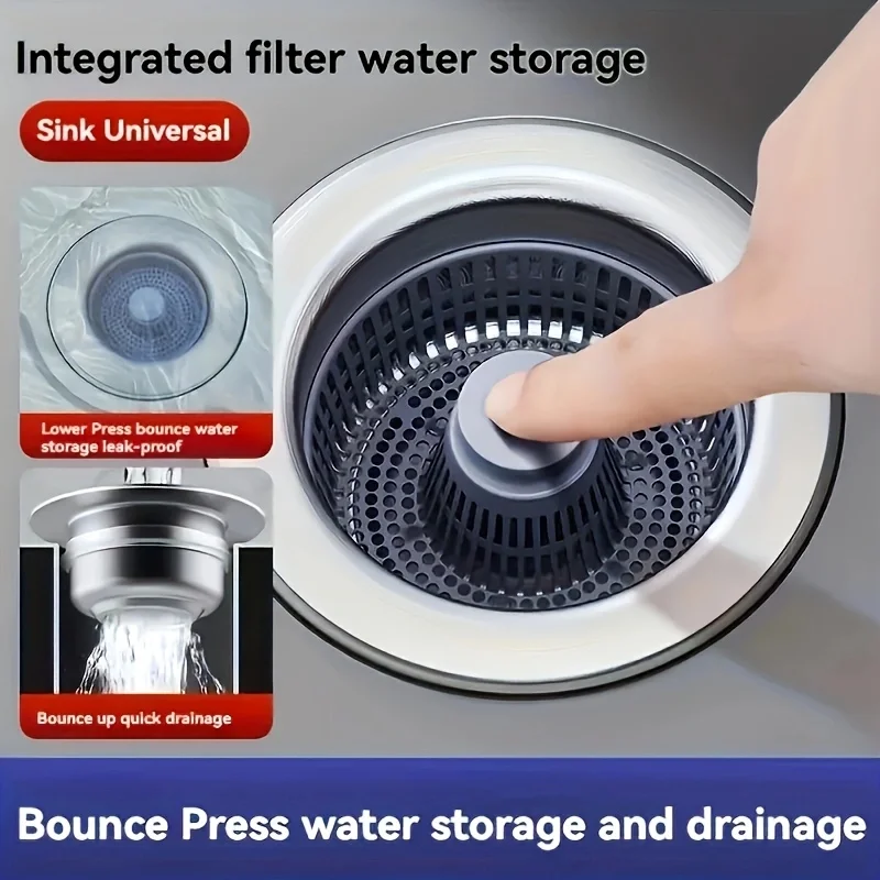 Küche Waschbecken Abfluss Sieb Edelstahl Pop Up Waschbecken Stopper Anti-Verstopfung Waschbecken Lebensmittel Catcher Korb Geruch Filter Waschbecken Stecker