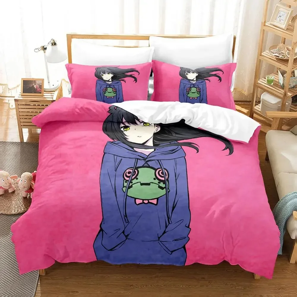 Anime Mieruko-chan The Girl Who Can See Them Bedding Set Boys Girls Twin Queen Size Duvet Cover Pillowcase Bed Kids Adult