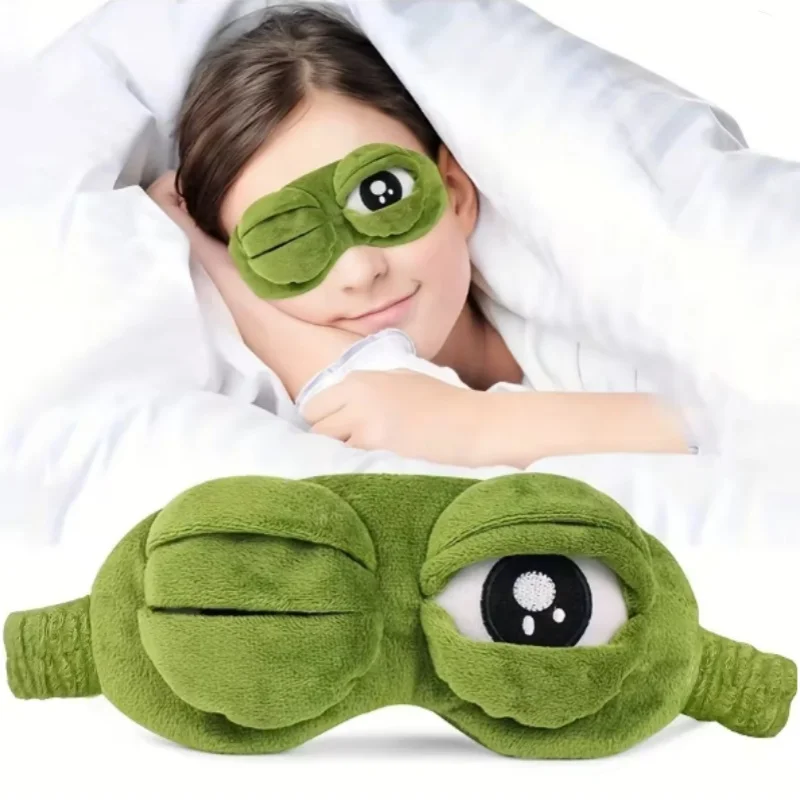 3D Frog Sleep Mask Natural Sleeping Eyeshade Women Men Creative Cartoon Soft Portable Blindfold Travel Office Eyepatch