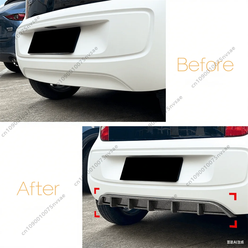 For Volkswagen UP 2011 2012 2013 2014 2015 Hatchback Rear Bumper Diffuser Lip Side Splitter Spoiler Gloss Black Body Kits Tuning