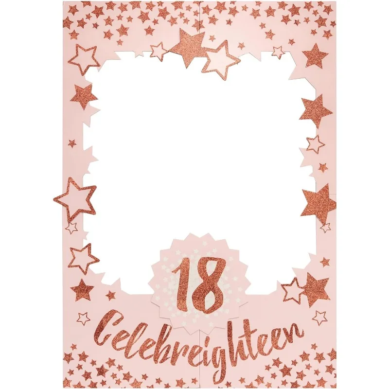 Rose Gold 18th Birthday Party Photo Booth Props Decor 18th Birthday Photo Frame Selfie Props 18th Birthday Photo Frame Supplies