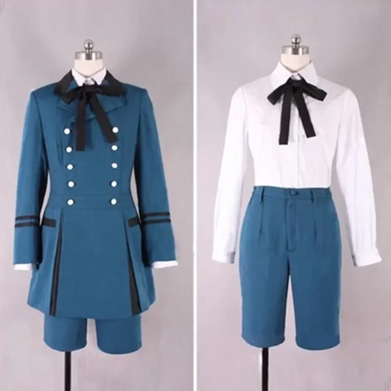 Anime Black Butler Kuroshitsuji Ciel Phantomhive Cosplay Kostuum Pruik Halloween Party Vrouwen Mannen Volledige Set Kleding Blauwe Uniformen