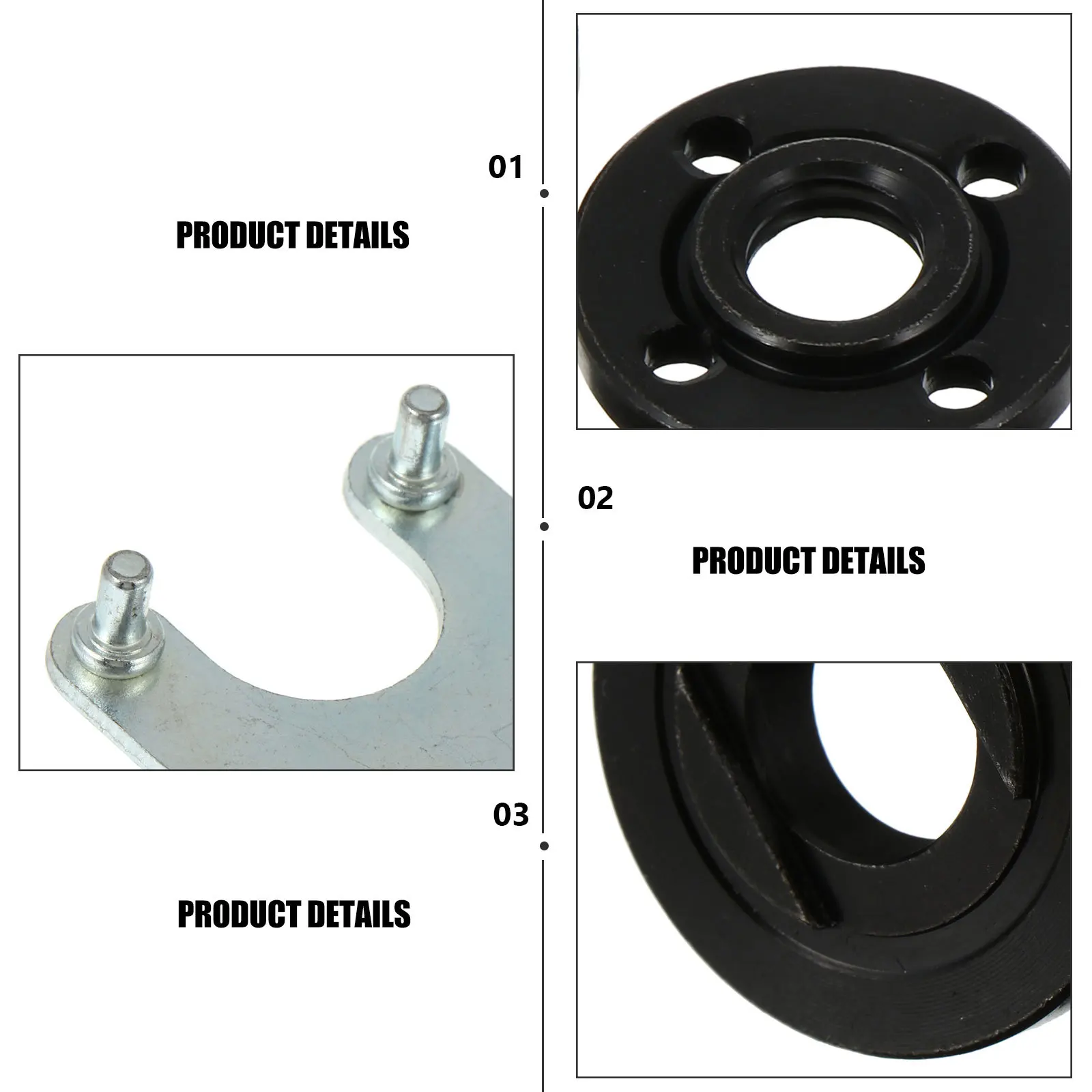 

1Set Durable Carbon Steel Angle Accessories Set Wrench Upper Lower Gaskets Safe Long Lasting Use Most Grinders Replacement Fix