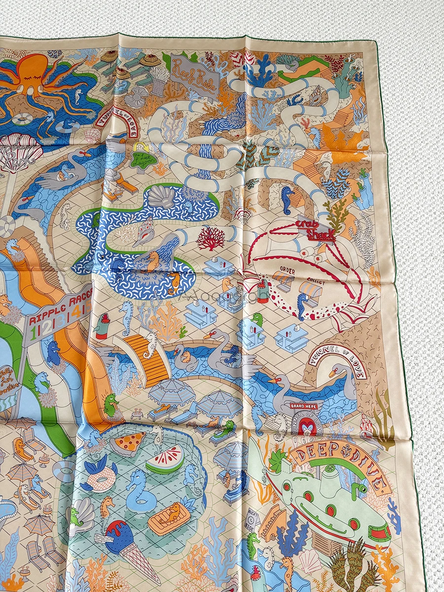 Grande sciarpa di seta avvolge marchio di lusso scialli di gelso bandane accessori per la testa capelli collo stola regalo di San Valentino grande foulard