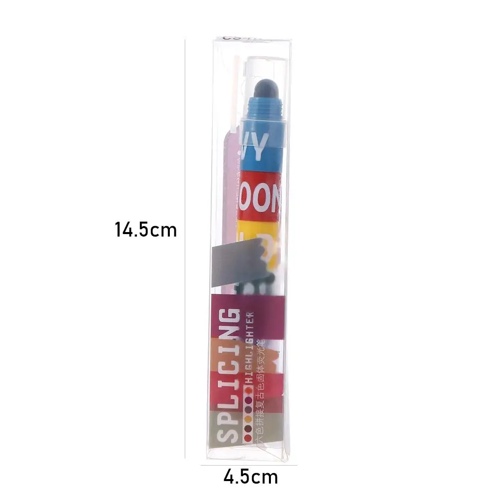 Funny 6in1 School Office Supplies Graffiti Crayon Colorful Solid Fluorescent Pen Highlighter Marker Pen Painting Pens Color pen