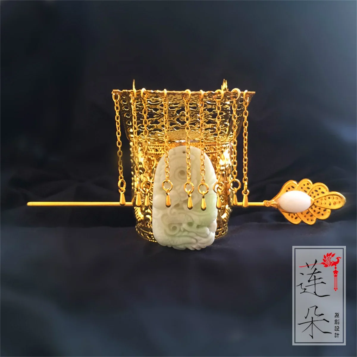 The Jade Crown of the Ninth Five, cosplay, ancient costume wedding, emperor's head crown, Hanfu men's style, tied hair crown, ha