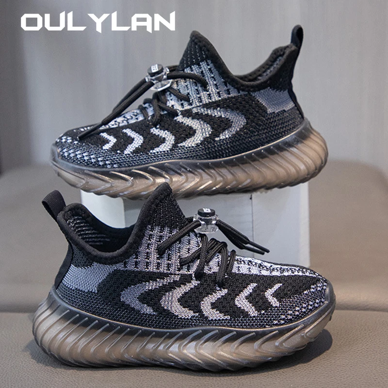 Spring Autumn Children's Coconut Shoes Boys Breathable Mesh Sneakers 2024 New Girls Sports Shoes Baby Knit Weaving Running Shoes